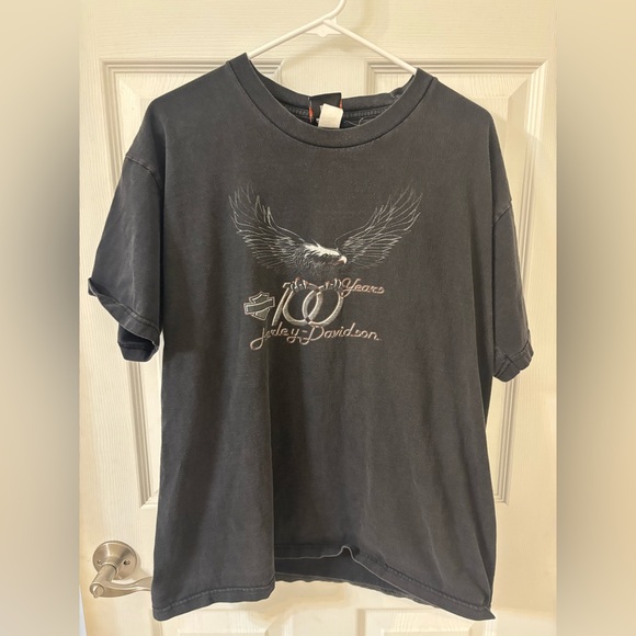Vintage Harley-Davidson Black 100th Anniversary T-Shirt- Made in USA - Picture 1 of 4